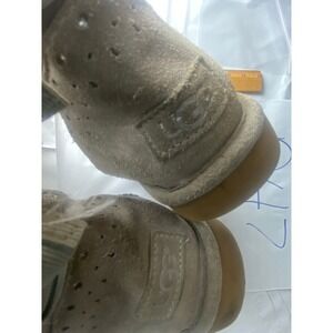 UGG Gita Bow‎ Mini Perforated Suede Boots Gray Women's Size 7